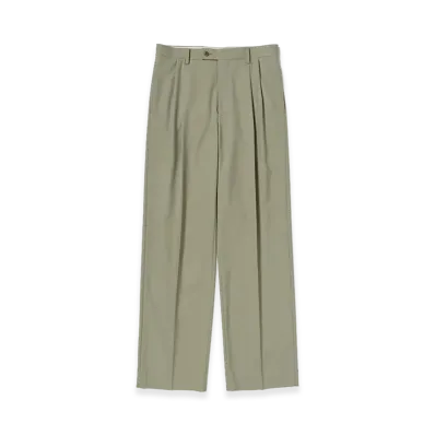 AURALEE Ultra Fine Tropical Wool Two-Tuck Slacks "Light Khaki"