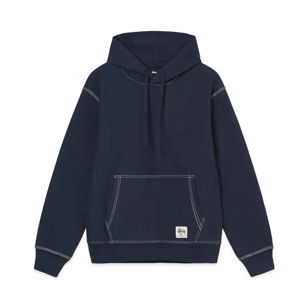 Stussy Contrast Stitch Label Hoodie "Navy"