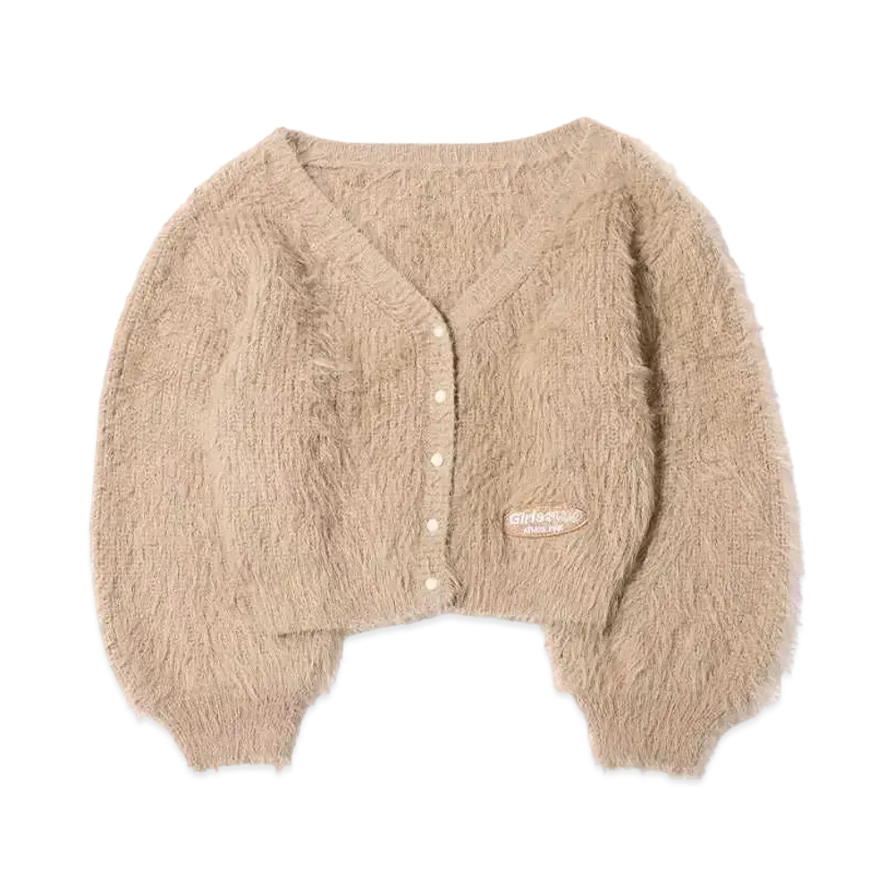 atmos pink x Girls Girls Mohair Cardigan "Beige"