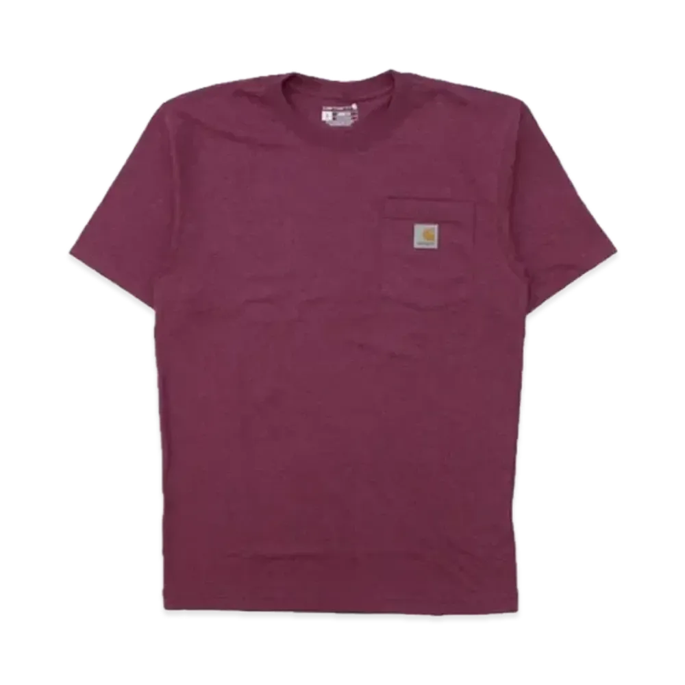 カーハート リラックスフィット ヘビーウェイト ショートスリーブ ポケット Tシャツ "ビートレッドヘザー"