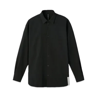 DESCENTE ALLTERRAIN Storm Fleece Long Sleeve Regular Collar Shirt "Smoke Black"