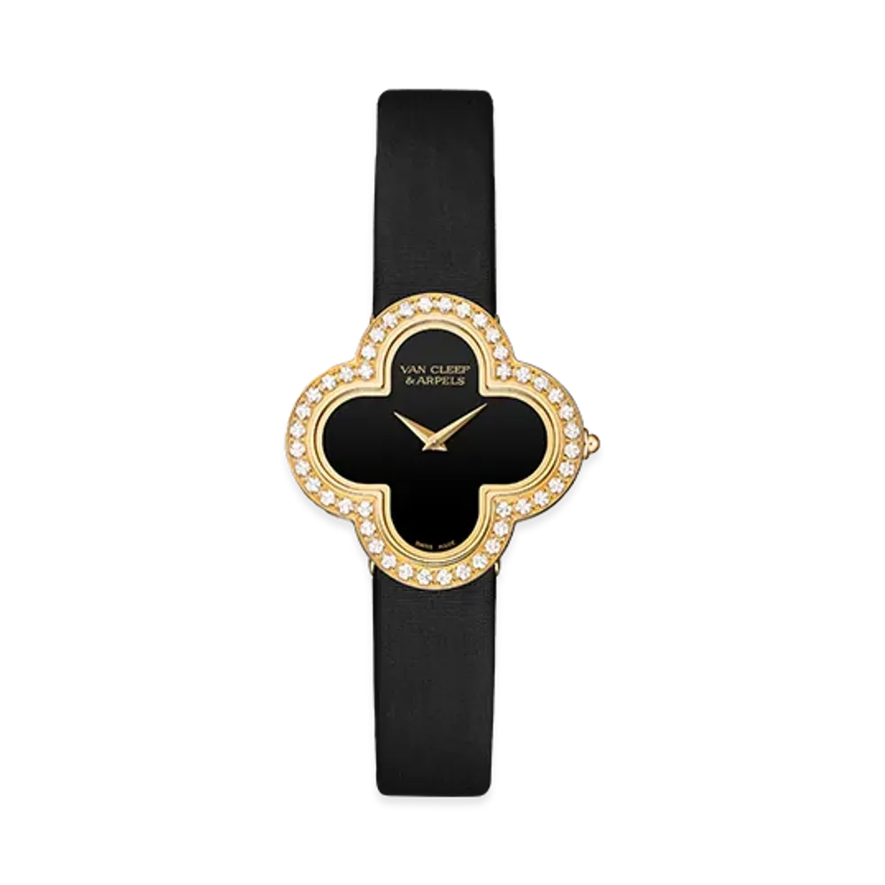 Van Cleef & Arpels Alhambra medium model watch "18K Yellow gold/Onyx/Diamond"