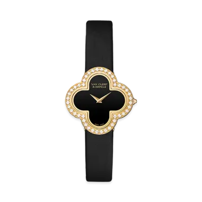 Van Cleef & Arpels Alhambra medium model watch "18K Yellow gold/Onyx/Diamond"