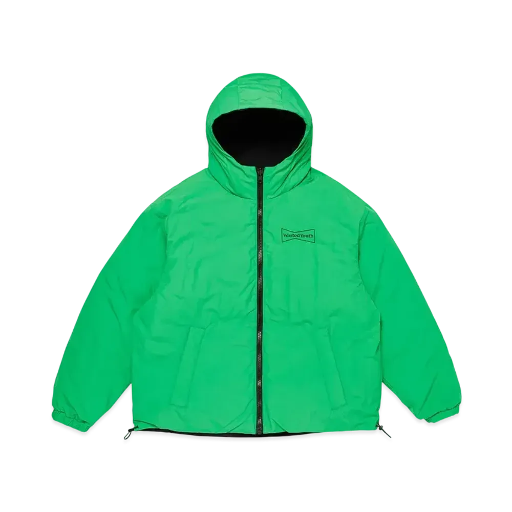 Wasted Youth Reversible Padded Hood Jacket "Green"