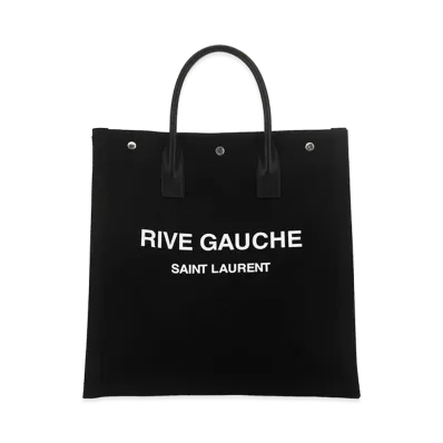 Saint Laurent Canvas Rive Gauche Shopping Bag "Black"