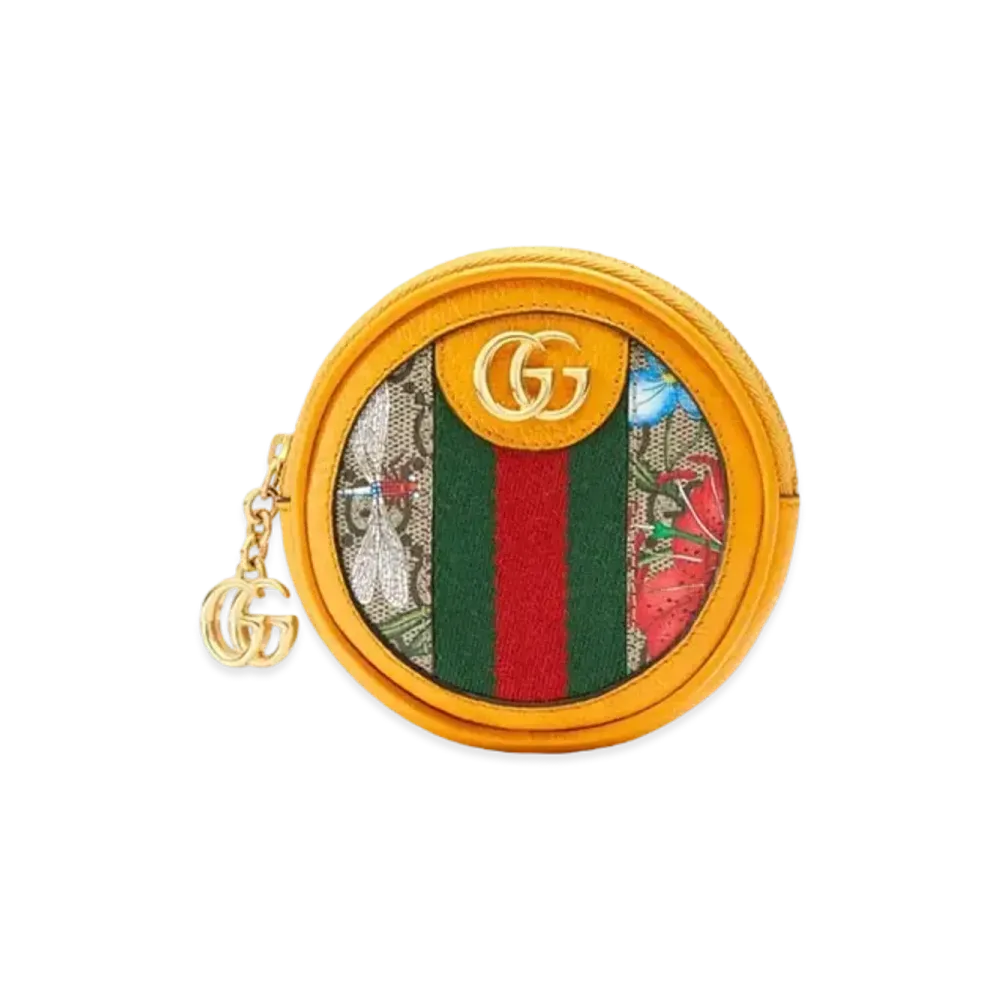 GUCCI Ophidia GG Flora Coin Case "Yellow"