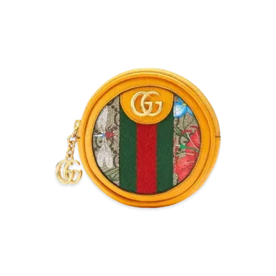 GUCCI Ophidia GG Flora Coin Case "Yellow"
