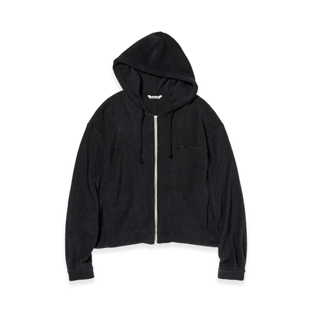 AURALEE Cotton Nylon Pile Zip Parka "Navy"