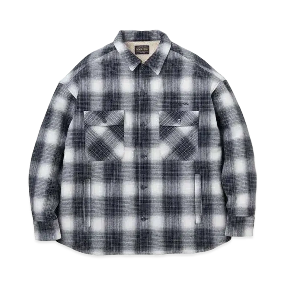 NEIGHBORHOOD x PENDLETON . Check Boa Sh LS . WO "Black"