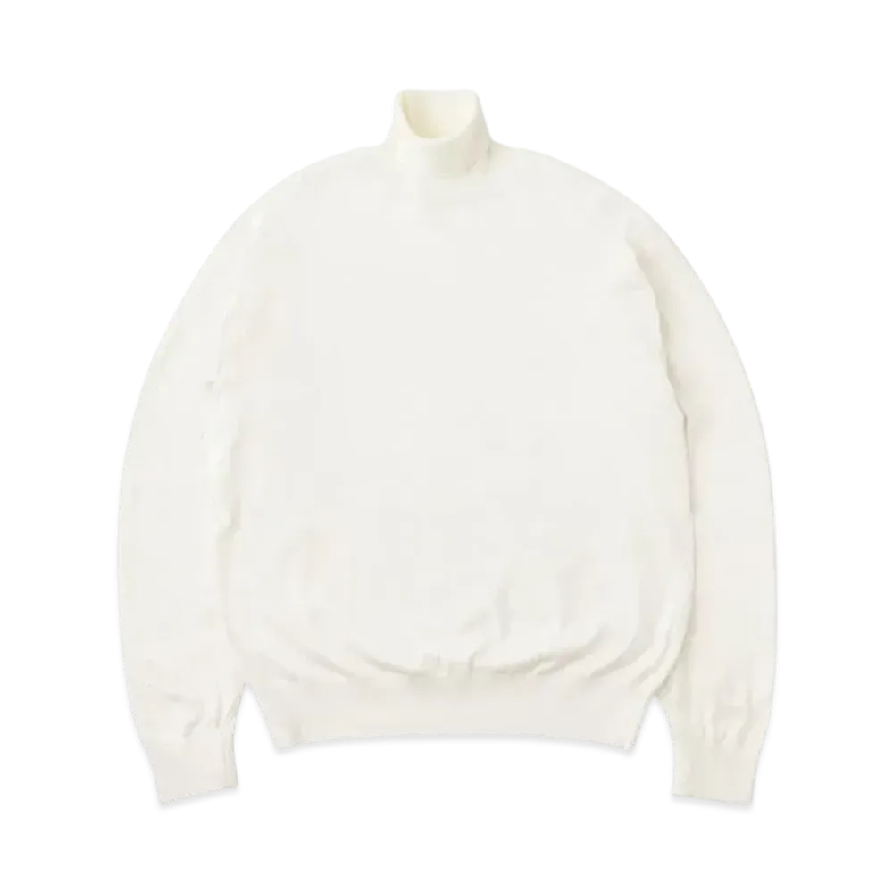 everyone High Gauge Turtle Knit Sweater "White"