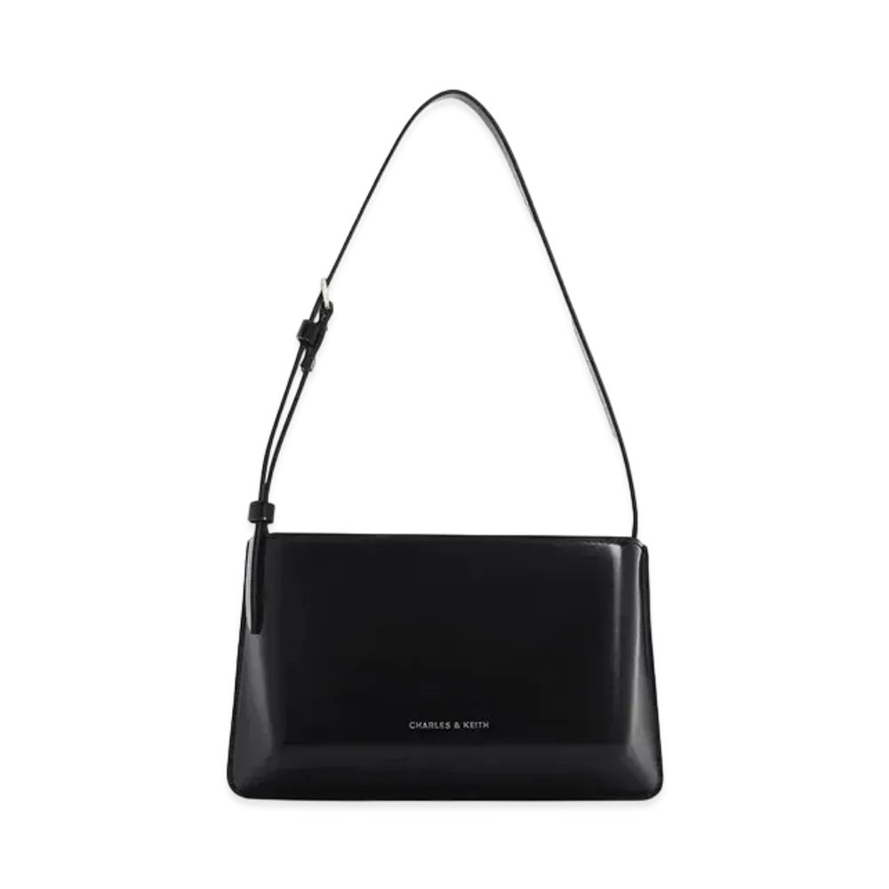 CHARLES & KEITH Structured Boxy Shoulder Bag "Noir"
