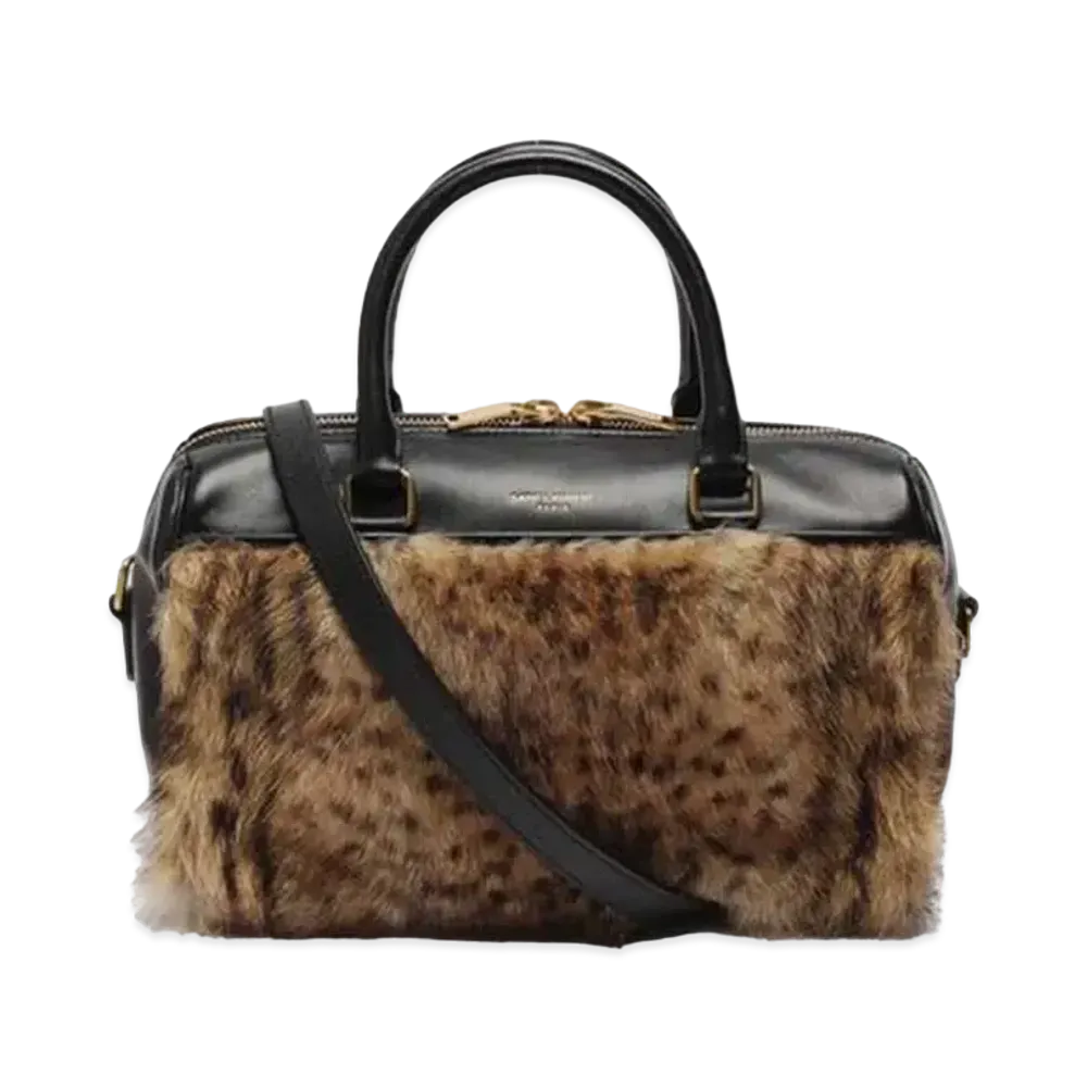 Saint Laurent Baby duffle Leather Hand Bag "Black/Brown"