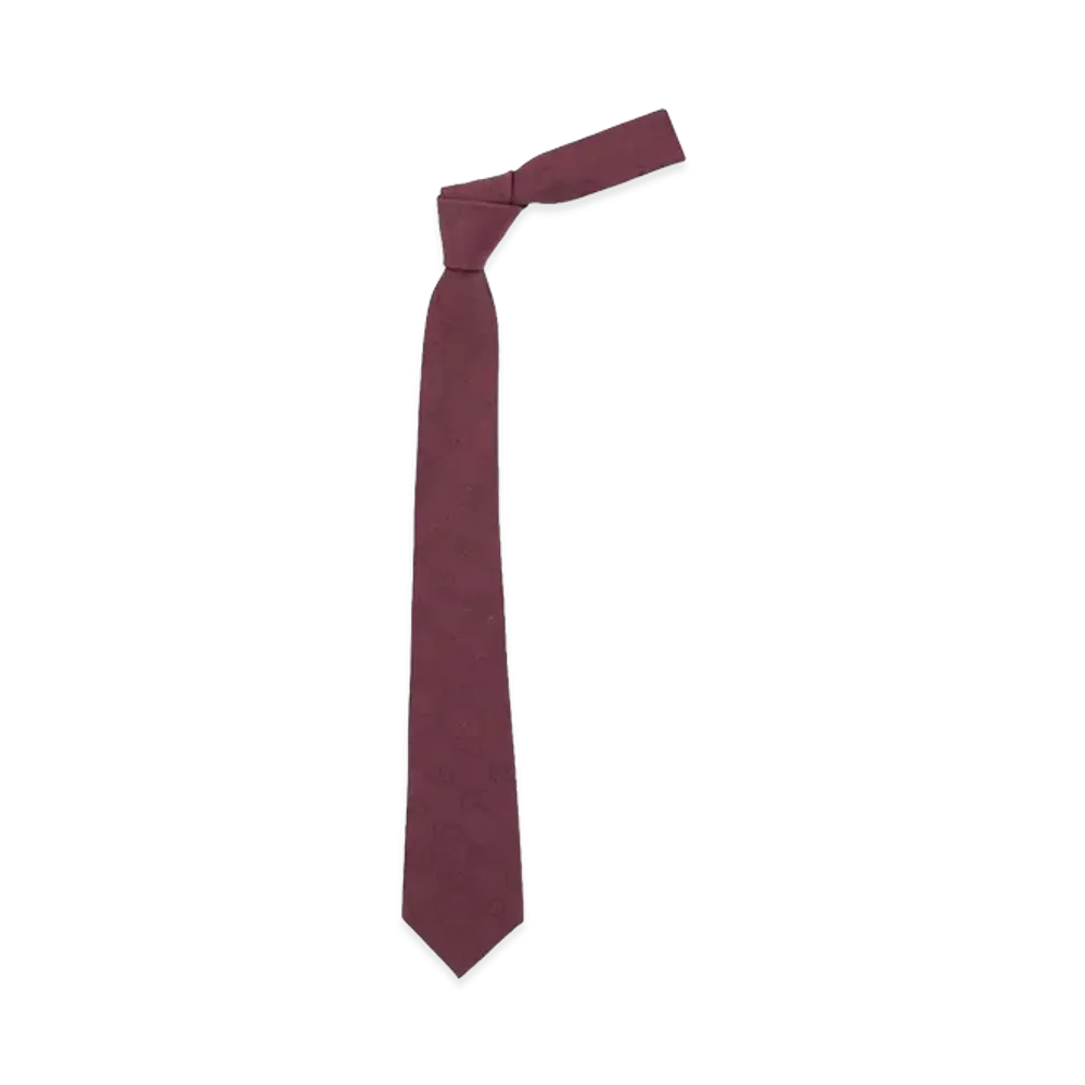 GUCCI 'GG' Jacquard Tie "Bordeaux"