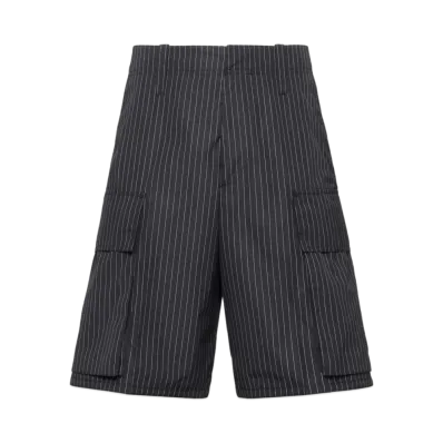 Alexander McQUEEN Pinstripe Cargo Shorts "Black/White"