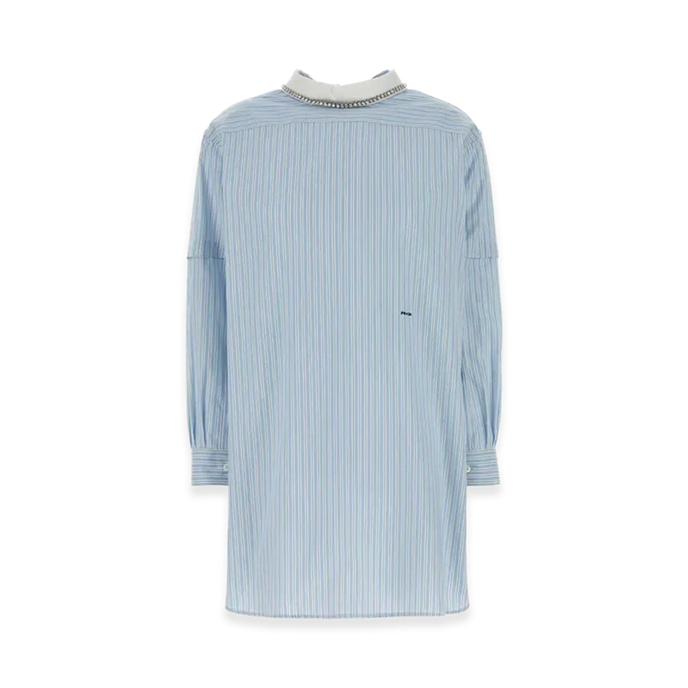 PRADA Women's Embroidepoplin Blouse "Stripped"