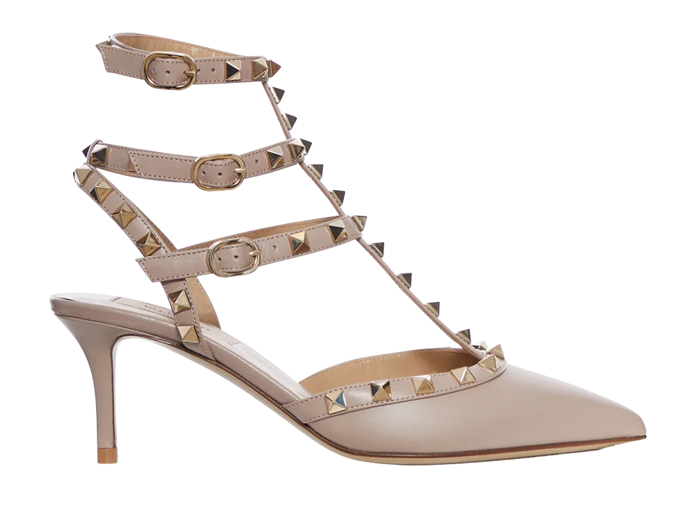 Valentino Garavani Women's Rockstud Leather Pumps "Nude & Neutrals"