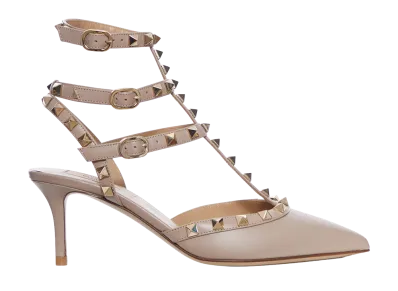 Valentino Garavani Women's Rockstud Leather Pumps "Nude & Neutrals"