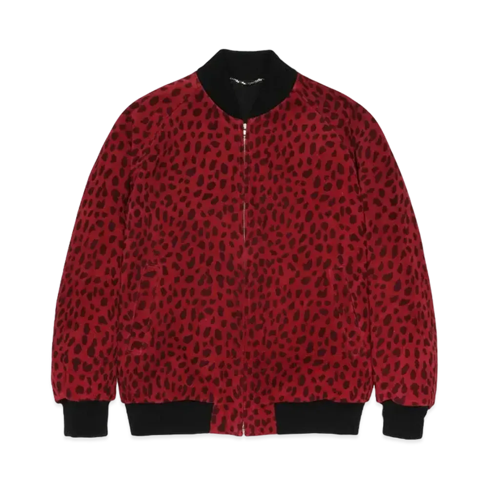 WACKO MARIA Leopard SUEDE LEATHER 50'S JACKET "Red"
