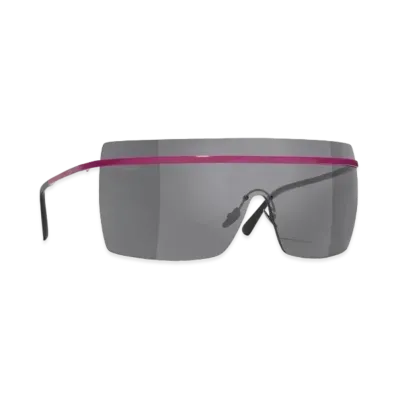 CHANEL Shield Sunglasses Metal Lenses Dark Gray "Pink"