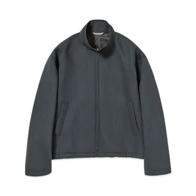 AURALEE Sponge Wool Twill Zip Blouson "Top Charcoal"