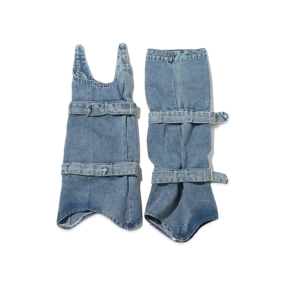 atmos pink Denim Leg Warmers "Blue"