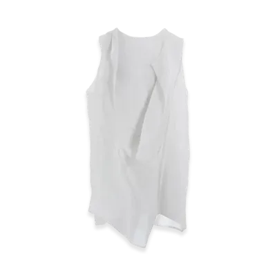 Y's Ramie Lawn Double Front Drape Shirt "Off White"