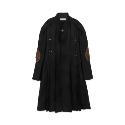 KIKO KOSTADINOV Deultum Pleated Coat "Raven Black / Sparkle Brown"