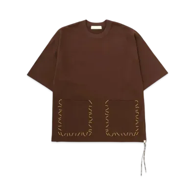 mastermind WORLD Boxy Hand Stitched Tee "Brown"