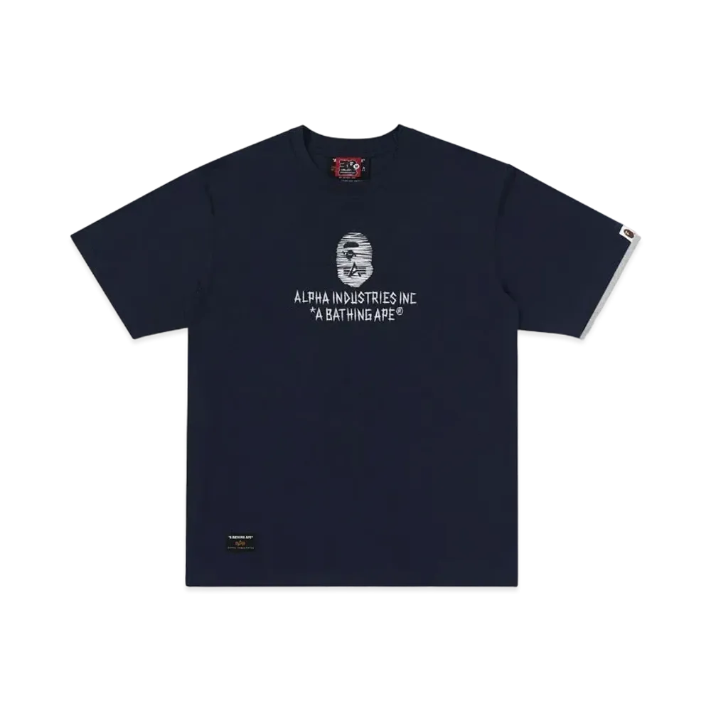A BATHING APE x ALPHA INDUSTRIES Tee "Navy"