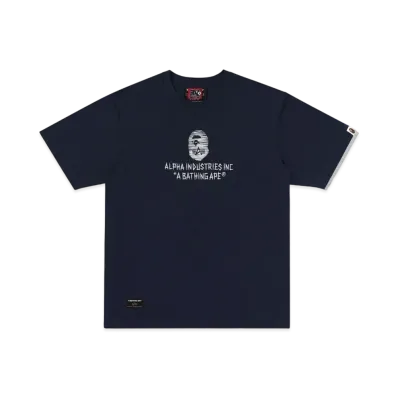A BATHING APE x ALPHA INDUSTRIES Tee "Navy"