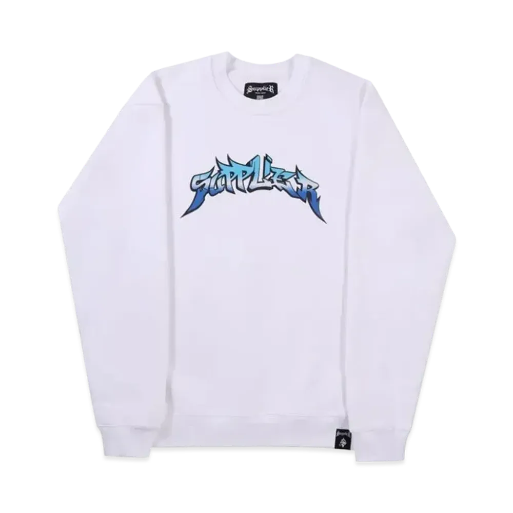 SUPPLIER Graffiti Logo Crewneck "White"