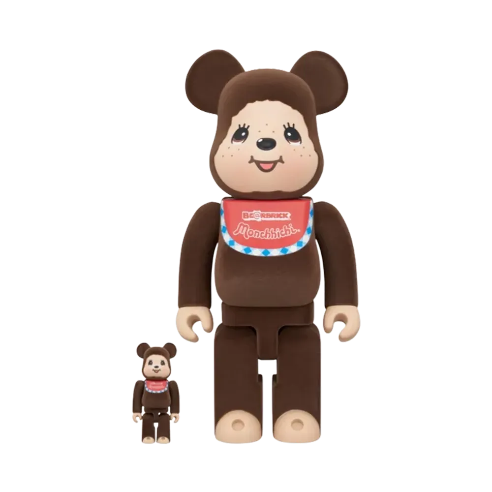 MEDICOM TOY "BEARBRICK" Monchhichi-Kun (Flocked Version) 100% & 400%