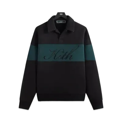 Kith Color-Blocked Nelson Collared Pullover "Black"
