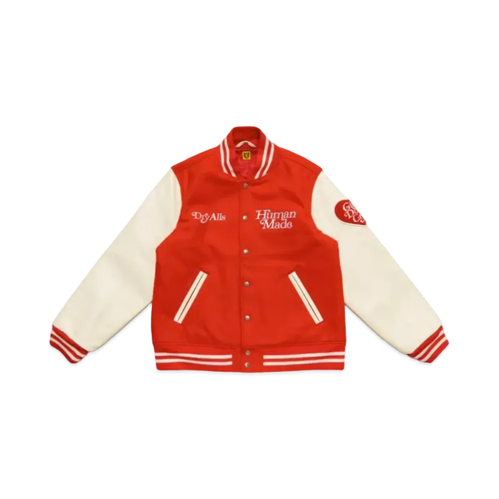 HUMAN MADE Girls Don ’t Cry college jacket "Red" / VERDY