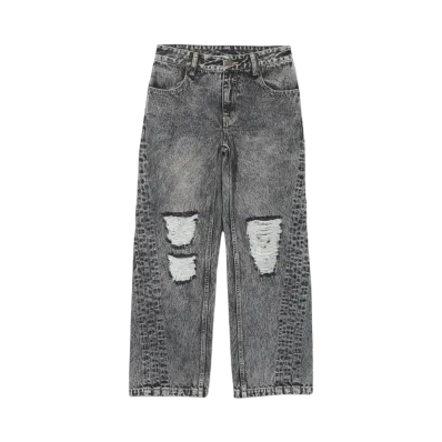 X-Girl Distressed Loose Fit Denim Pants "Black"