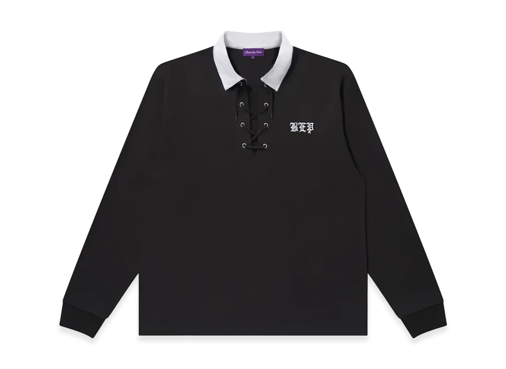 BlackEyePatch OE Japan Flag Lace Up Polo "Black"