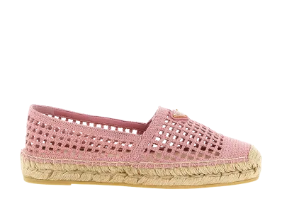 PRADA Women's Crochet Knitted Espadrilles "Pink"