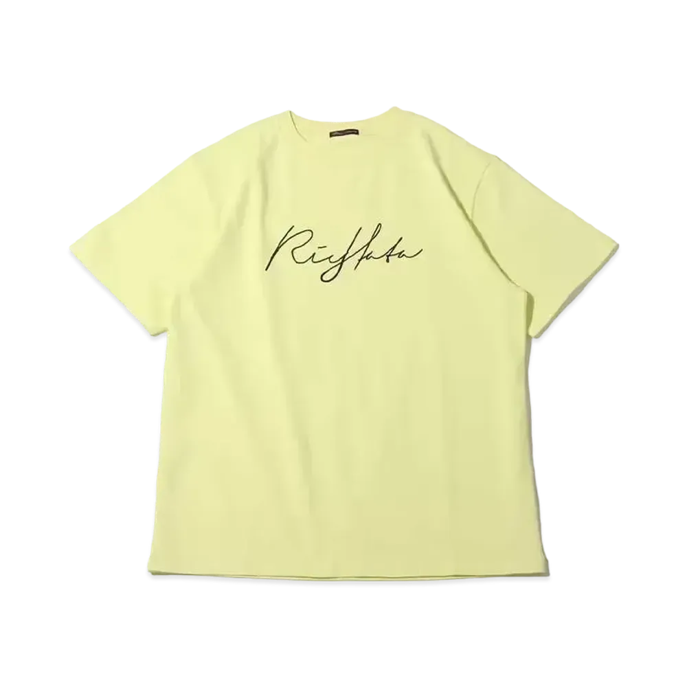 atmos pink x Riehata Logo Embroidery Big T-Shirt "Yellow"