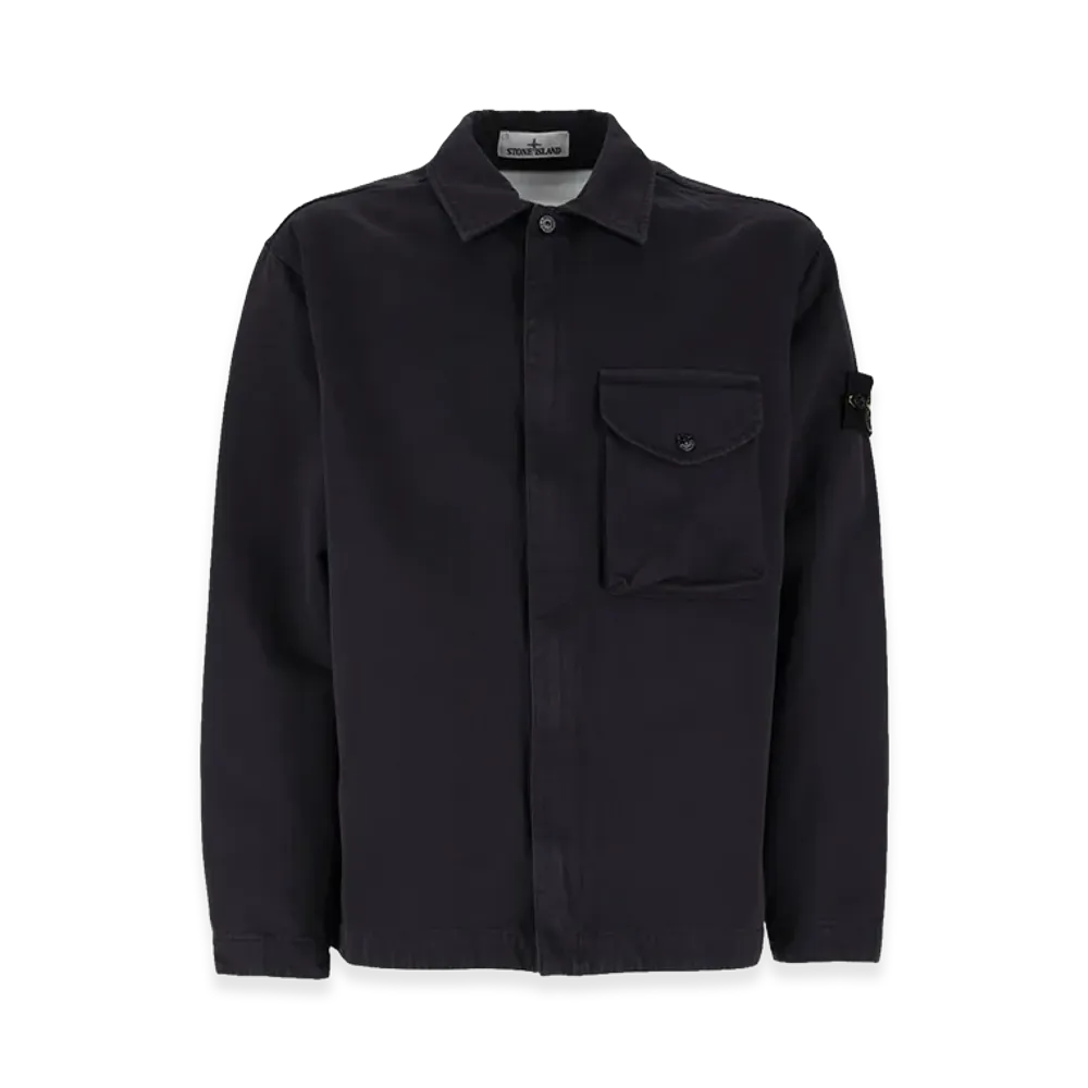 Stone Island Overshirt in Twill Di Cotone "Blue"