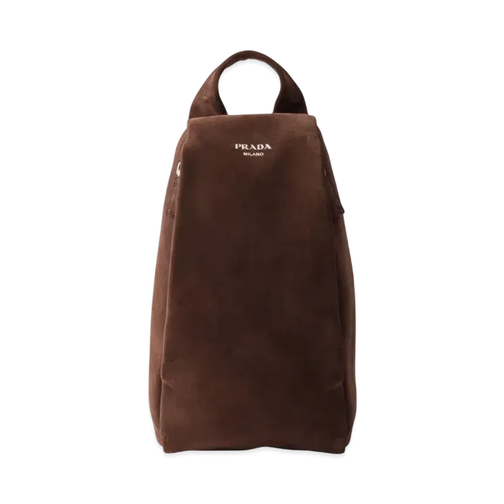PRADA Suede Backpack "Dark Brown"