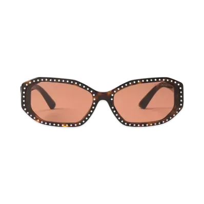 Jimmy Choo Nola Oval Sunglasses "Havana/Silver Shade"
