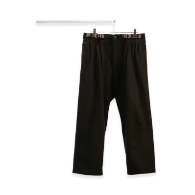 ANCELLM Wool Belted Wide Slacks "Brown"
