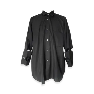 BLACK COMME des GARCONS Cotton Broadcloth Shirt "Black"