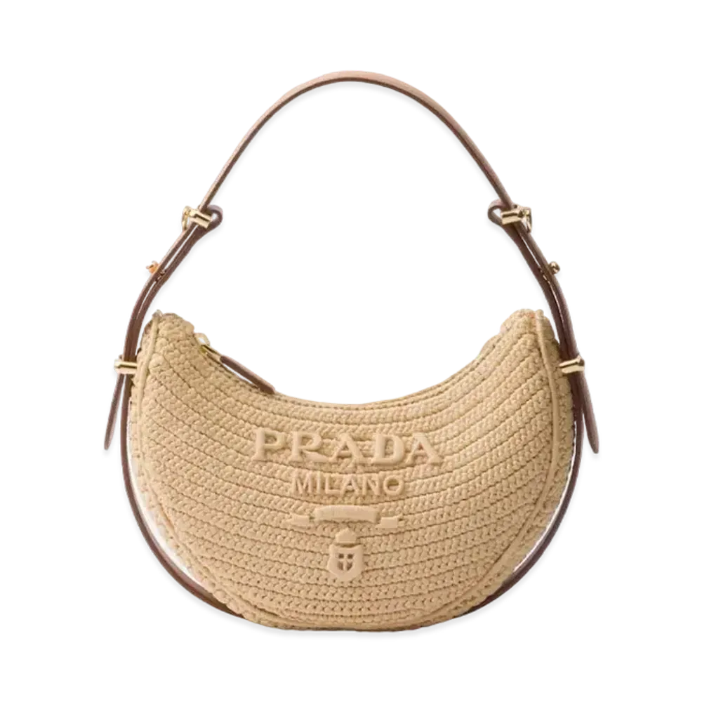 Prada Arque Crochet Shoulder Bag "Natural"