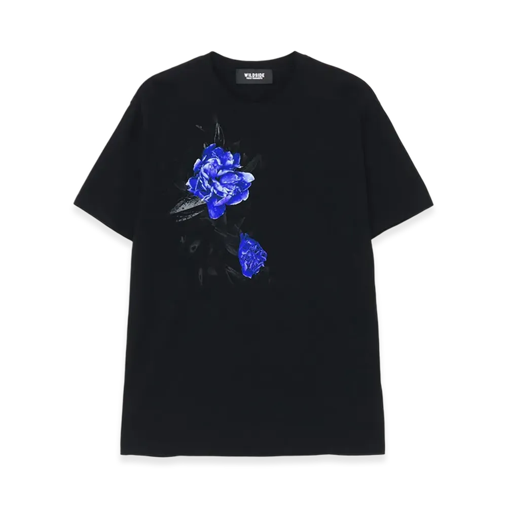 WILDSIDE YOHJI YAMAMOTO Blue Rose T-Shirt "Black"