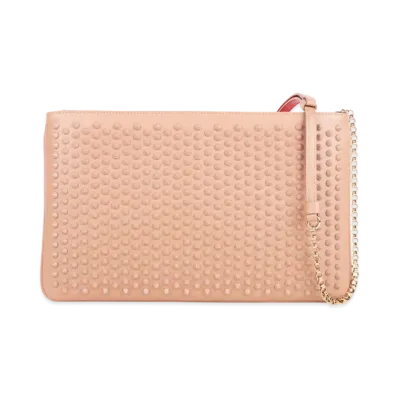 Christian Louboutin Piloutin Studs Leather 2Way Clutch "Pink"