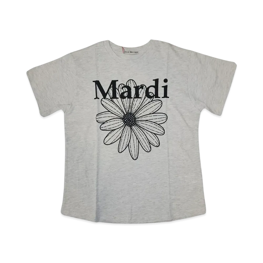 Mardi Mercredi T-Shirt Flowermardi "Oatmeal Black"
