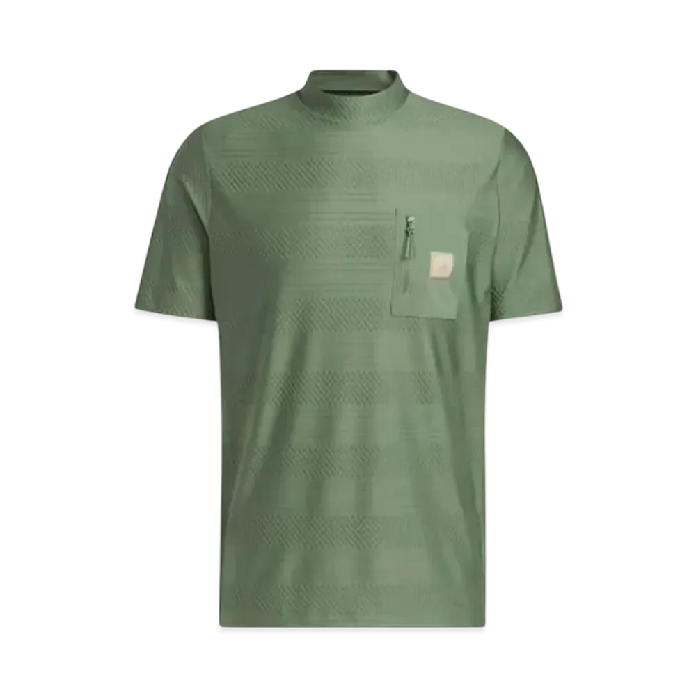adidas Adicross Chest Pocket Short Sleeve Mockneck Shirt "Natural Green S10"