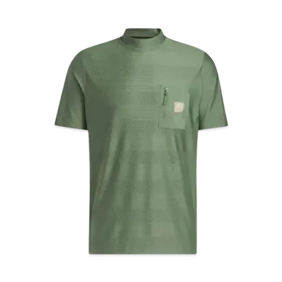 adidas Adicross Chest Pocket Short Sleeve Mockneck Shirt "Natural Green S10"