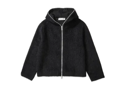 OUR LEGACY Full Zip Hood "Black Hairy Wool"